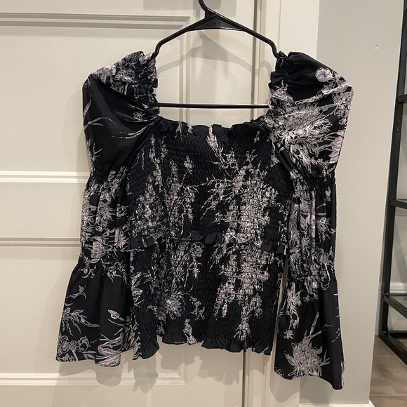 [Cinq A Sept] Silk Smocked Top - Picture 10 of 11